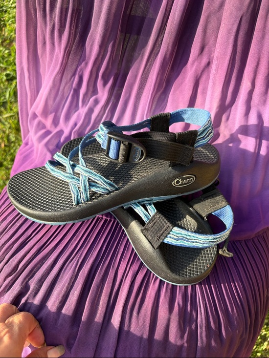 Chaco Shoes - Chaco women’s Blue & Black Striped Sport Sandals